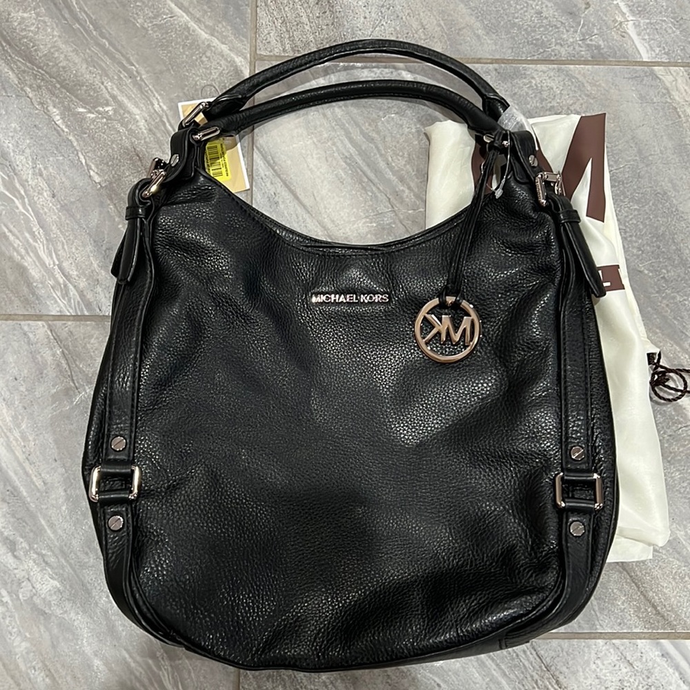 Michael Michael Kords, black leather Bedford shoulder bag nwt - Picture 1 of 4